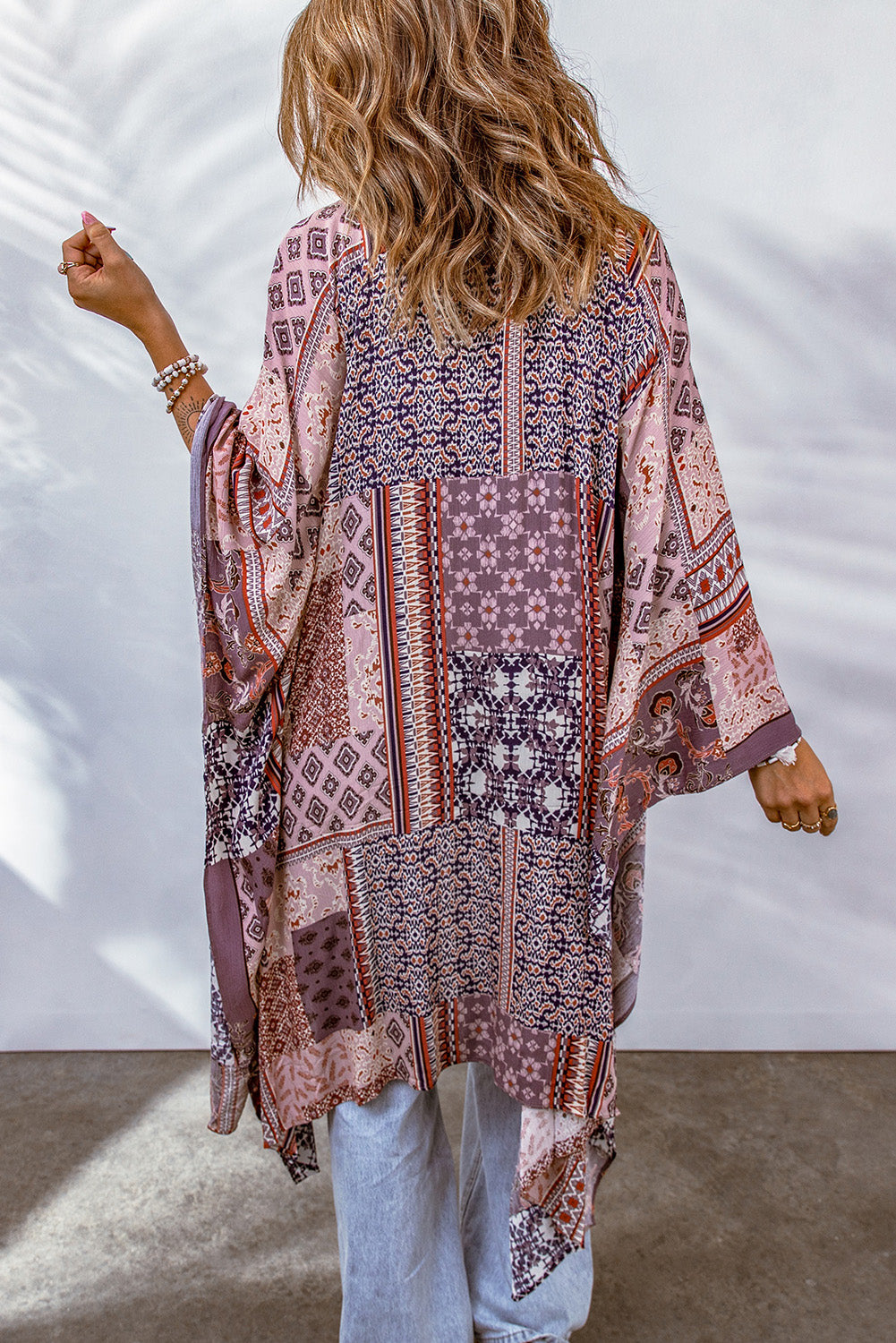 Patchwork Open Front Duster Kimono