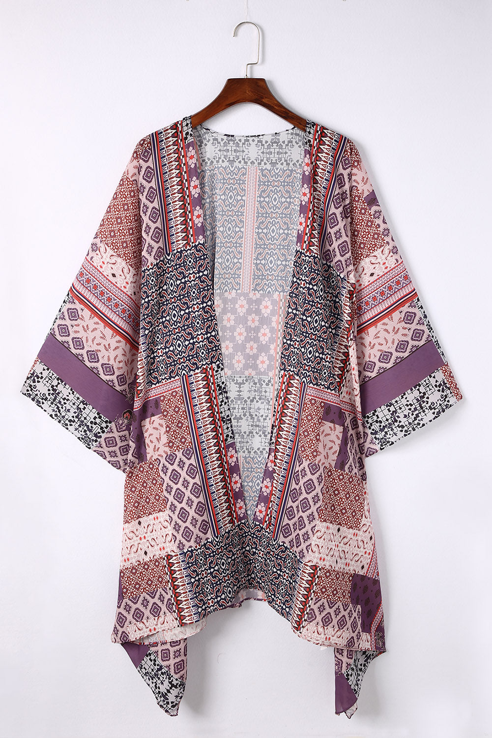 Patchwork Open Front Duster Kimono