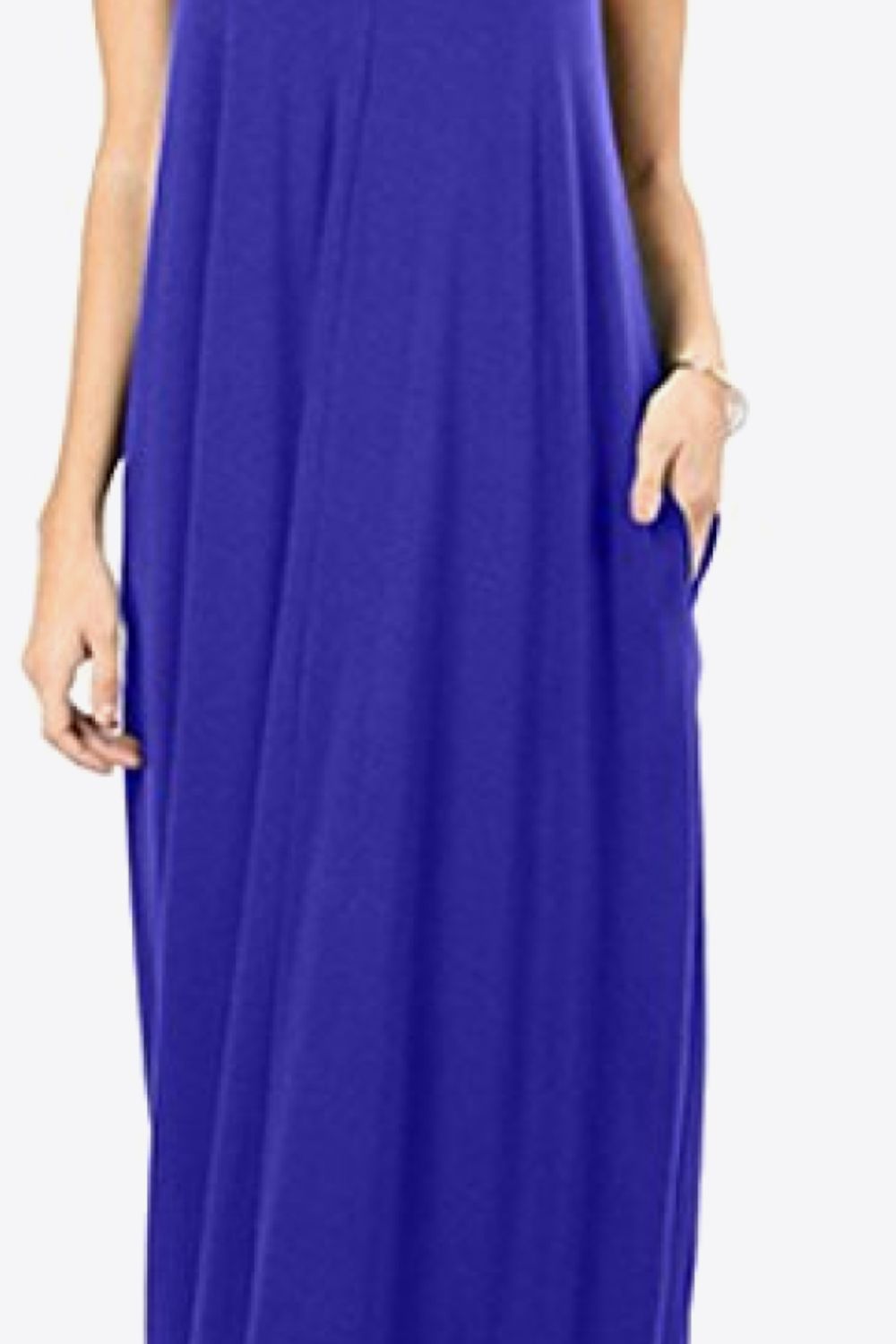 Spaghetti Strap V-Neck Pocket Maxi Dress