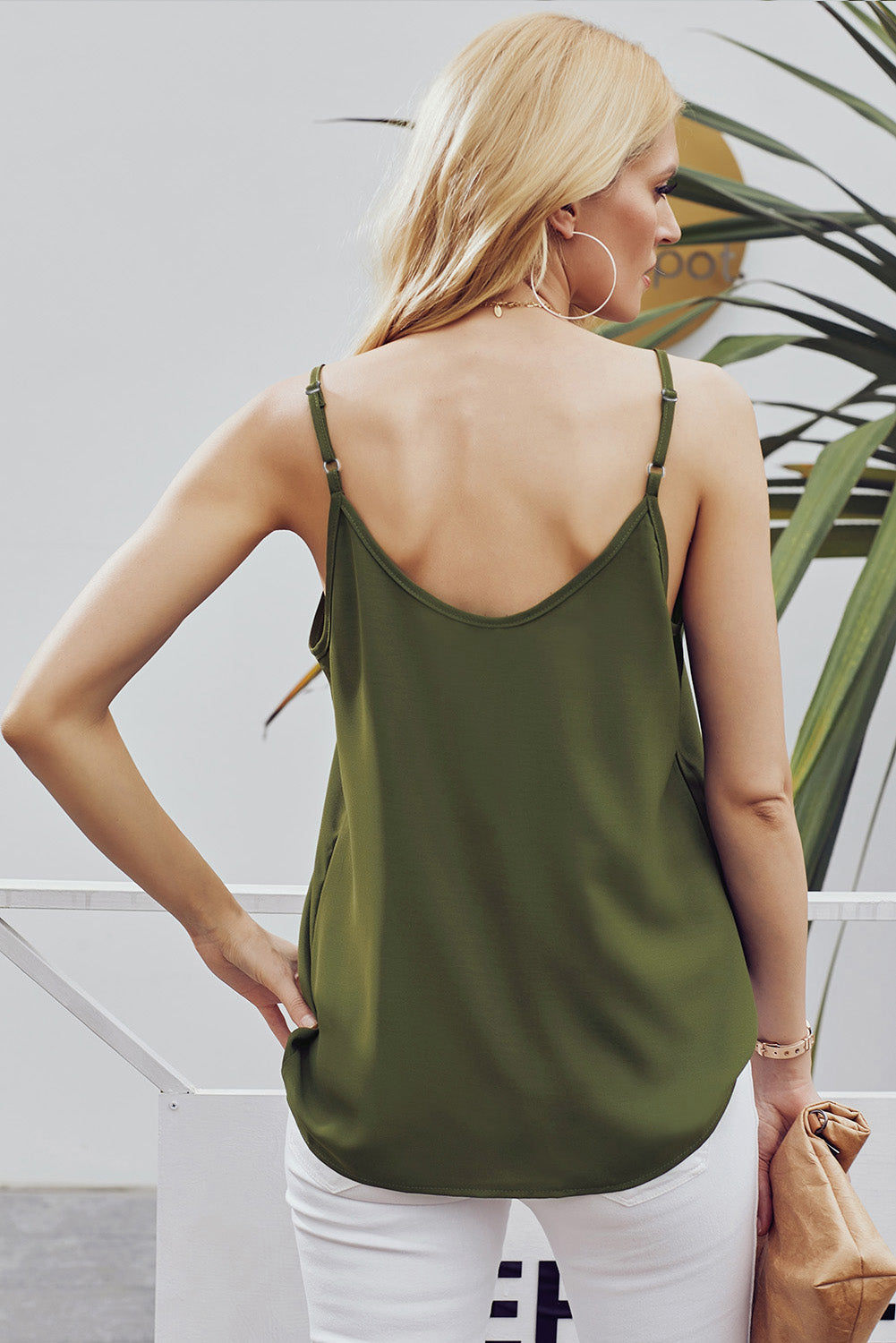 Buttoned V-Neck Cami