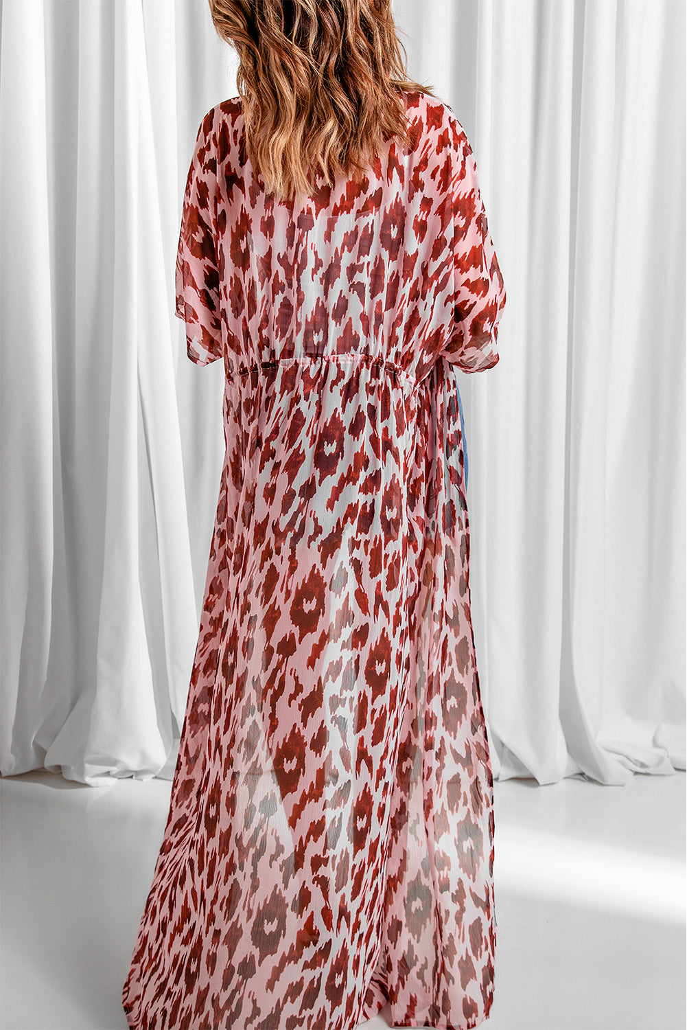 Animal Print Half Sleeve Duster Kimono