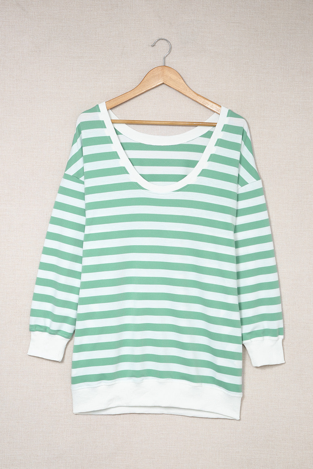 Striped Dropped Shoulder Longline Top